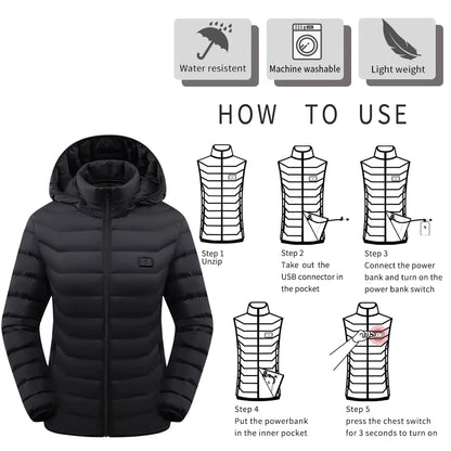 Men's Heated Jacket- USB Rechargeable and Waterproof